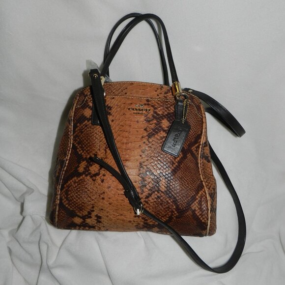 COACH PYTHON EMBOSSED LEATHER MINETTA SATCHEL BAG🆕 AUTHENTIC!📦⌚FAST🏃🏻💨⚡🚚 - Picture 1 of 15